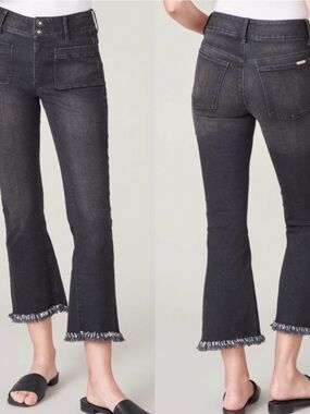 Spartina 449 Juliette frayed hem cropped flare jeans, size 8